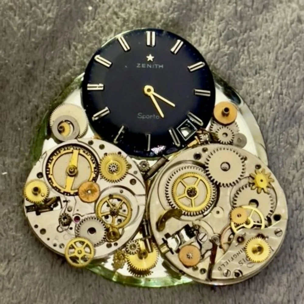 Zenith Watch Face Gears Steampunk Handmade Artesian Brooch Luxury Collector